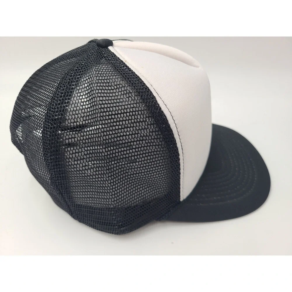 Vintage Bass‎ Fishing Mesh Trucker Snapback Hat Cap Outdoors Nature White Black